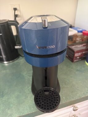 Nespresso Navy Blue and Black Capsule Espresso Machine